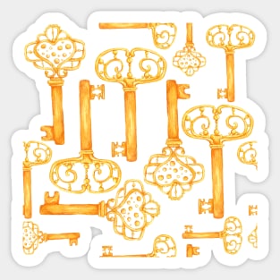 gold keys pattern Sticker